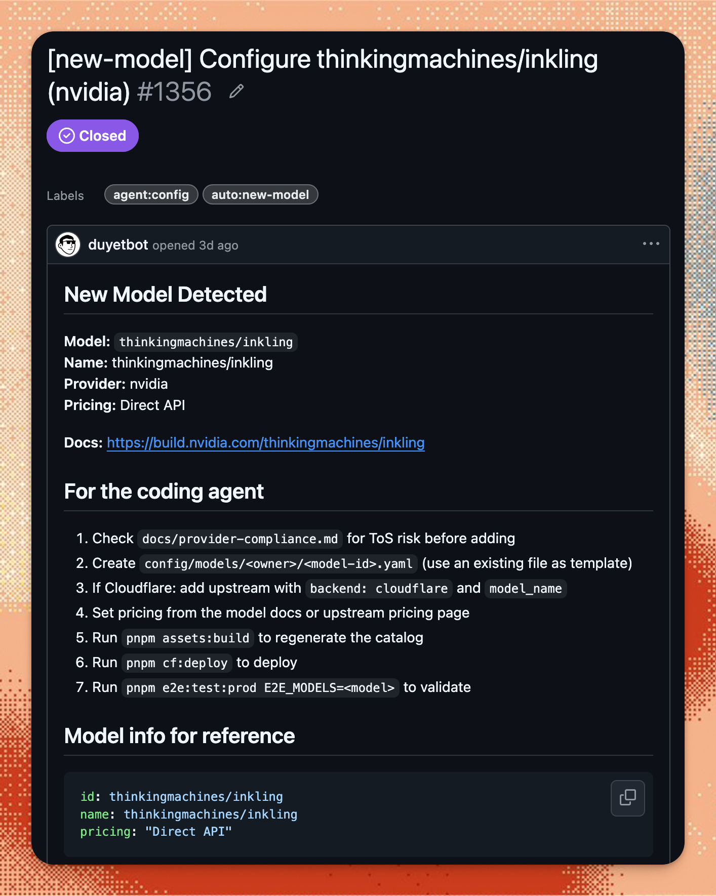 New model auto-detect issue