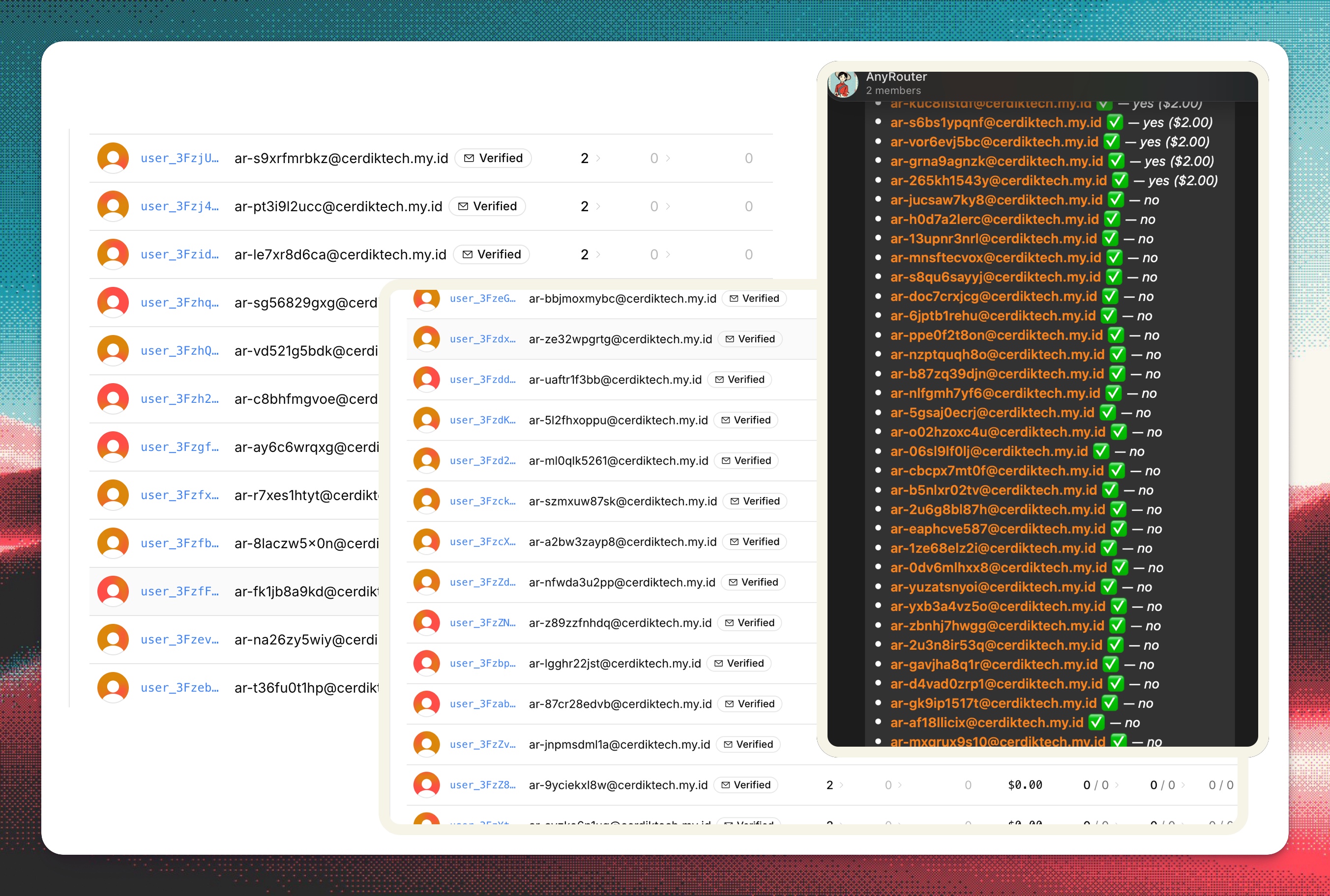 Spam accounts after launch